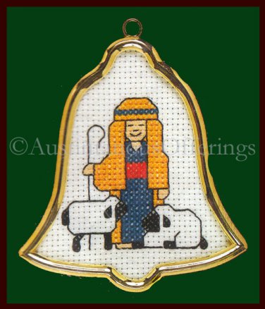 HOLIDAY SHEPHERD ORNAMENT CROSS STITCH KIT WITH FRAME