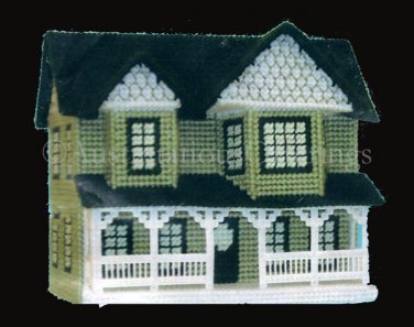 RARE  WILLOW HOUSE MUSICAL BUILDING PLASTIC CANVAS NEEDLEPOINT KIT