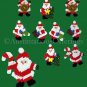 Rare Jolly Santa Ornaments Set Plastic Canvas Needlepoint Kit