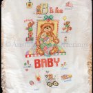 HARD TO FIND GILLUM B FOR BABY BEARS PRE-FRINGED CROSS STITCH AFGHAN KIT BABY BLANKET TEDDIES