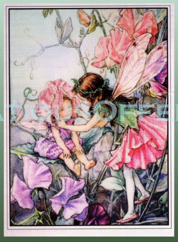 RARE CECILY MARY BARKER FLOWER FAIRIES EMBELLISHED CROSS STITCH KIT SWEETPEA
