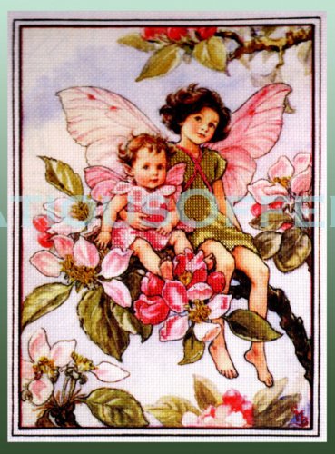 RARE CECILY MARY BARKER FLOWER FAIRIES EMBELLISHED CROSS STITCH KIT APPLE BLOSSOM