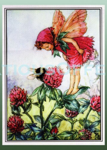 RARE CECILY MARY BARKER FLOWER FAIRIES EMBELLISHED CROSS STITCH KIT RED CLOVER