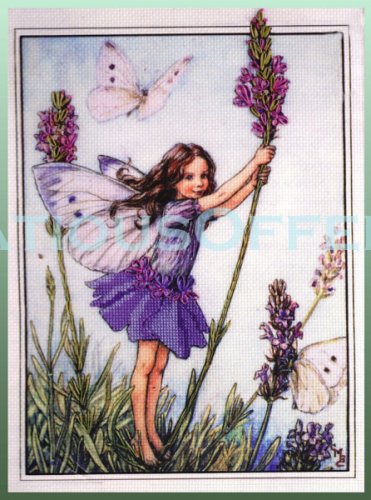 RARE CECILY MARY BARKER FLOWER FAIRIES EMBELLISHED CROSS STITCH KIT LAVENDER
