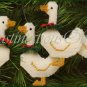 RARE MAXIM CHRISTMAS COUNTRY GEESE ORNAMENT SET PLASTIC CANVAS NEEDLEPOINT KIT