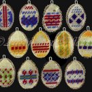 RARE EASTER EGG ORNAMENT SET PLASTIC CANVAS NEEDLEPOINT KIT