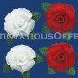 RARE MAXIM CHRISTMAS ROSE ORNAMENT SET PLASTIC CANVAS NEEDLEPOINT KIT