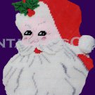 RARE JOLLY SANTA CLAUS WALL HANGING PLASTIC CANVAS NEEDLEPOINT KIT