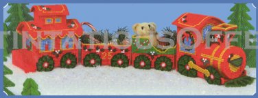 MAXIM HOLIDAY EXPRESS TRAIN PLASTIC CANVAS NEEDLEPOINT KIT