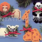 RARE CHRISTMAS ANIMALS ORNAMENTS SET  KIT PLASTIC NEEDLEPOINT KIT