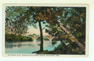 Des Moines IA Iowa Sixth Street Bridge 1923 postcard