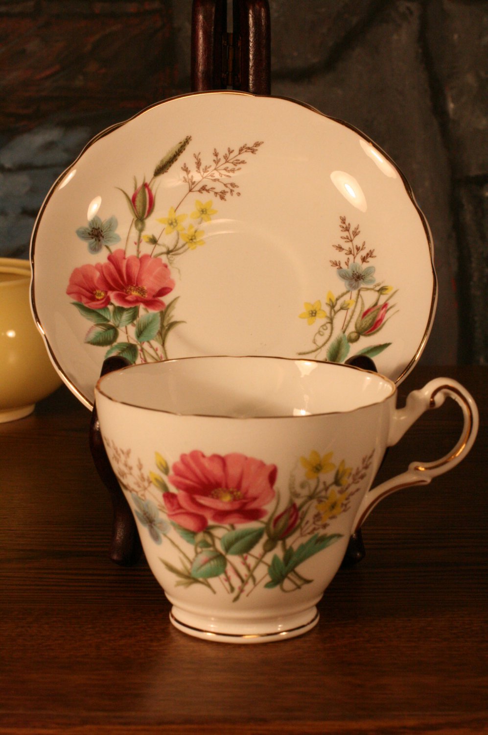 Regency English Bone China Tea Cup and Saucer Pink Rose Buds Afternoon Tea Time