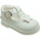 NEW White Wedding, Pageant Mary Jane Velcro Shoes D863 Sz 7