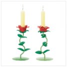 Pair of Rose Candleholders 37606