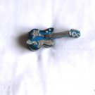 DORI Blue Enamel Guitar Trinket Box w/Austrian Crystals