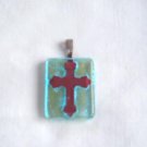 Unique Opal Doublet with Inlaid Cross Pendant