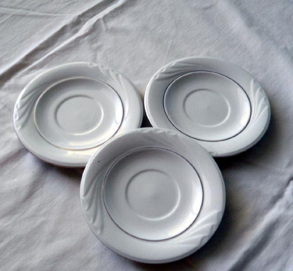 Set of 3 Gibson Everyday 6" China Saucers Estate Find