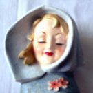 Vintage Hooded Lady Head Vase with Long Lashes Unmarked