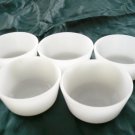 Set 5 Anchor Hocking Fire King 6 oz Custard Bowls White Milk Glass