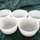 Anchor Hocking Fire King 6 oz Custard Bowls White Milk Glass Set of 5