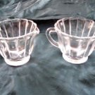 Vintage Cut Glass Sugar Creamer Glasses Set of 2
