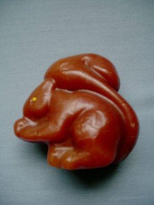 Carmel Brown Colored Wax Squirrel Candle