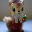 Vintage Ceramic Squirrel Bank W/ Fur on tail and head
