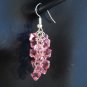Designer fashion, bridal, prom crystal earrings jewelry, Swarovski Light Rose - EAR 0007