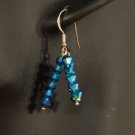 Designer fashion, bridal, crystal earrings jewelry, Swarovski Crystal Metallic Blue 2X - EAR 0026