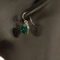 Designer bridal, crystal earrings jewelry, sterling silver Swarovski Emerald AB & Silver - EAR 0048