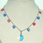 Designer bridal, crystal necklace jewelry, Swarovski Crystal AB / Rose AB / Aquamarine AB - NEC 0054
