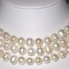 Genuine 50" 12mm white pearl necklace
