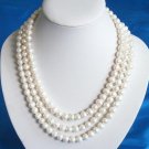 3 Strand 10-11mm Genuine Fresh Water Pearls necklace