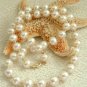 Genuine 10mm Round White Cultured Freshwater Pearl necklace with 14K Gold Clasp