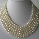 Genuine 116 Inch Lustrous White pearl necklace