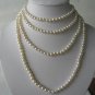 Genuine 116 Inch Lustrous White pearl necklace