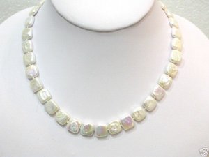 11mm Genuine White Freshwater Pearl Coin Necklace