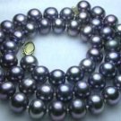 8-9mm Black Pearl Necklace with 14K Gold Clasp