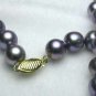 8-9mm Black Pearl Necklace with 14K Gold Clasp
