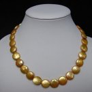 Golden Freshwater Pearls Necklace with 14K Gold Clasp