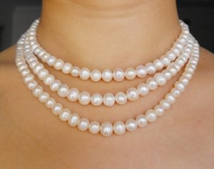 3 Row Genuine Fresh Water Pearls necklace