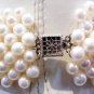 8 Row White Freshwater Pearls Choker Necklace