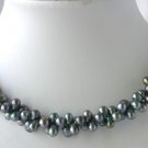 Genuine 2 Row Peacock Freshwater Pearls Necklace