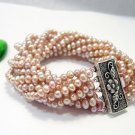 Twisted 10 Row Lavender Pearl Bracelet