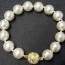 12mm White Seashell Pearl Bracelet