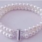 2 Strand White Freshwater Pearls Bracelet