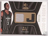 D.J. White Sp rookie threads dual jersey 10/125