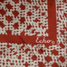 Vintage Echo Rust & White Abstract Silk Square Scarf