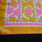 Vera Neumann 60's Mod Orange, Pink & Grey Flowers Long Scarf