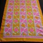 Vera Neumann 60's Mod Orange, Pink & Grey Flowers Long Scarf